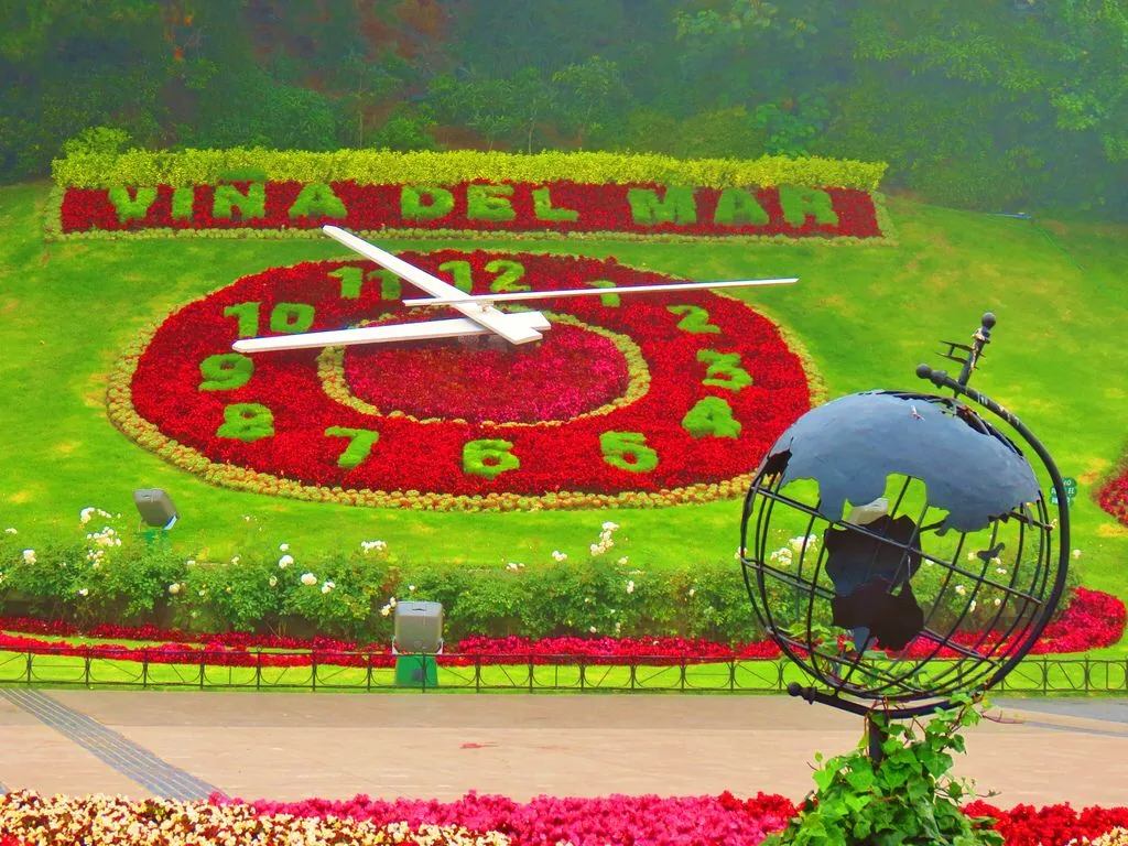 Reloj de Flores de Viña del Mar con su esfera floral
